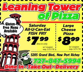 leaning tower of pizza new port richey menu