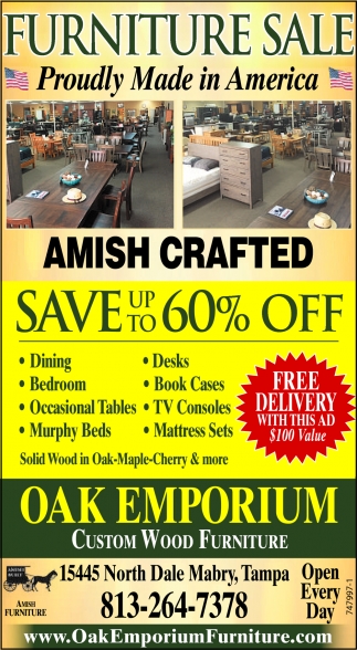 Furniture Sale Oak Emporium Custom Wood Furniture Tampa Fl